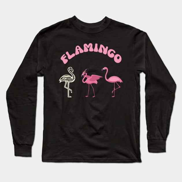 Flamingoween  Halloween Long Sleeve T-Shirt by yalp.play